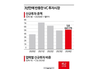 VC투자 3년만에 반등했지만…'모험' 기피현상 뚜렷