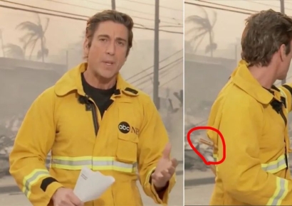 건물 1만채 태운 LA 산불…"이 와중에 외모 신경쓰나" 앵커 방화복 논란