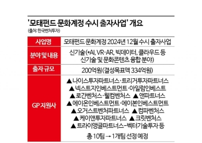 모태펀드 문화계정 '신기술 펀드' 경쟁률 10대1…재도전 나선 VC는