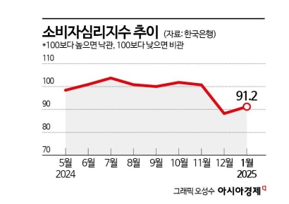 "계엄쇼크 그 후" 불확실성 해소 기대…1月 소비심리 개선
