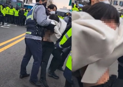 '尹 지지 여성 체포 후 실종설'에 본인 등판…"남자고 조사받고 풀려나"