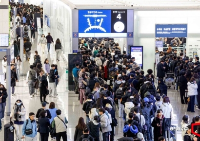 [포토] 황금연휴 앞두고 붐비는 인천공항