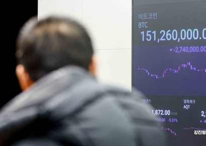 [포토] 미국발 '관세전쟁' 우려에 비트코인 10만 달러 밑으로 급락
