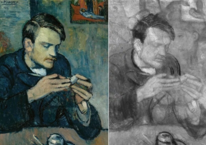 남성에 귓속말하는 여성?…125년 만에 베일 벗은 피카소 초상화