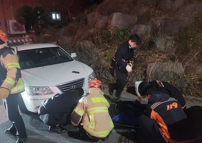 제주서 '주차금지 물통' 치우던 50대, 자기 차에 깔려 다쳐