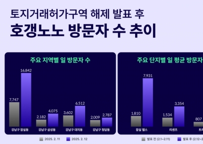 토허제 해제 후 '잠·삼·대·청' 검색 급증…호갱노노, 잠실동 이용자 2배 ↑
