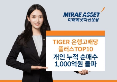 TIGER 은행고배당플러스TOP10 개인 순매수 1000억 돌파