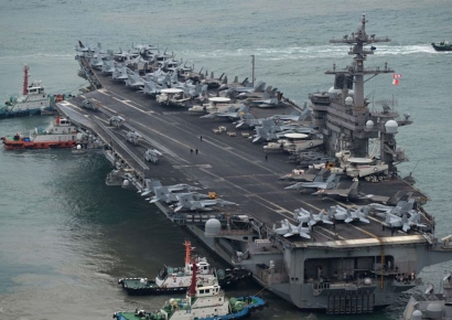 [르포]트럼프 2기 첫 韓전개 美항모 칼빈슨함…F-35C등 막강전력