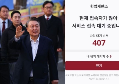 "접속자가 많아 대기 중입니다"…尹 석방 뒤 헌재 게시판 폭주 