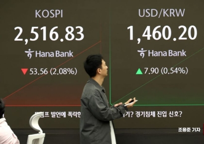 [포토] 코스피 하락, 원달러 환율 상승 출발