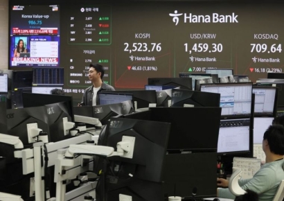 美 증시 급락에 투심 위축…코스피, 2530원대 하락 마감