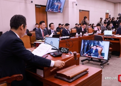 [포토] 의사봉 두드리는 정청래 위원장