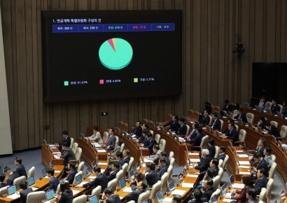 [속보]국회 본회의, '여야 합의처리' 방식 연금특위 구성안 통과