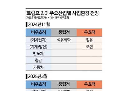 "트럼프 관세 덮친다"…빨간불 켜진 韓이차전지·車·반도체·철강