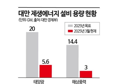 [에너지닮은꼴 대만을 가다](하)늦어지는 태양광·해상풍력…위태로운 재생e 실험