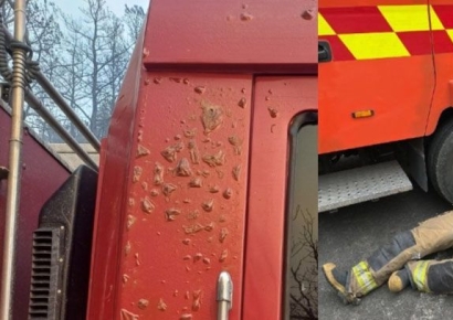 "순직할 뻔했다는 동료"…현직이 올린 소방차 사진에 화마 고스란히