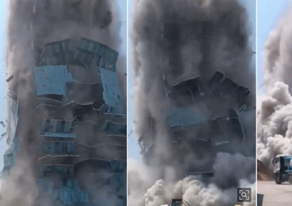 30층 빌딩이 종잇장처럼 '폭삭' 흙구름 천지…미얀마 지진에 방콕까지 혼란