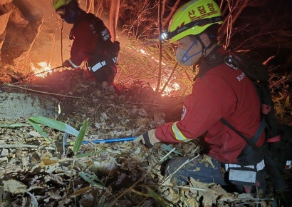 산청 산불 진화율 99％ … 마지막 1㎞ 남았다
