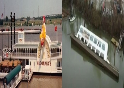 하필 이 시점에?…캐나다 '물 위의 맥도날드' 34년 방치 끝 침몰 