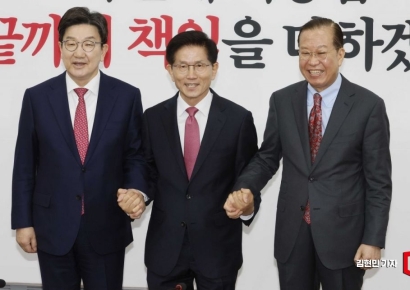 [포토] 김문수, 국민의힘 입당…대선 출마선언