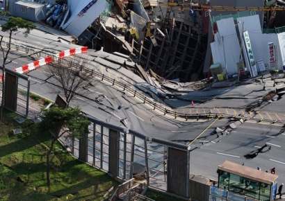 '광명 사고' 실종자 수색 조명차 동원해 야간 작업…지하터널 하부 진입 어려워
