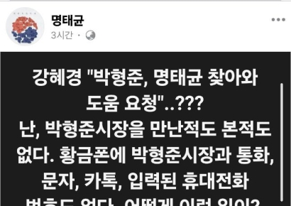 명태균 "박형준 시장 본 적도 없어"…강혜경 주장 반박