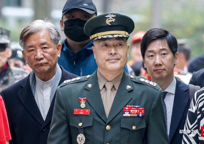 [포토] 2심 첫 공판준비기일 출석한 박정훈 대령