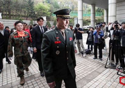 [포토] 항소심 공판준비기일 출석한 박정훈 대령