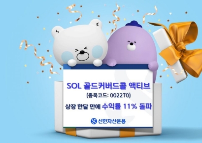 SOL 골드커버드콜 액티브 ETF, 상장 한달 만에 수익률 11%