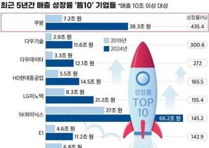 SK하이닉스 등 대기업 44곳, 5년간 매출 100%↑ 증가