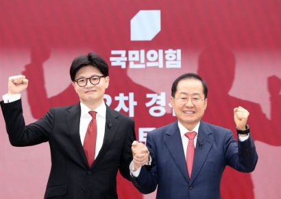 한동훈·홍준표, 1대1 맞수토론…초반부터 '비상계엄' 신경전