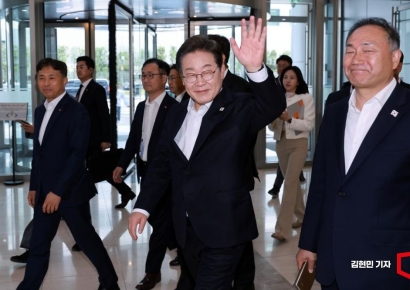 [포토] 이재명 후보, SK하이닉스 이천캠퍼스 방문