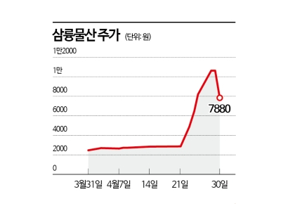 삼륭물산, 하루 변동폭 43%…정치 테마주 쫓다 '쪽박'