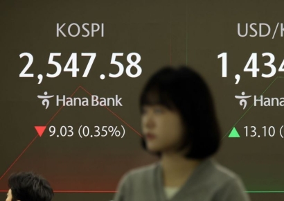 [포토] 원/달러 환율 상승, 코스피 하락 출발