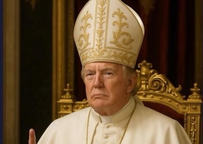 트럼프, SNS에 교황 옷 입은 합성 이미지 게재