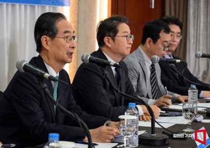 [포토] 한덕수 "개헌으로 정치 바로잡아야…성공 즉시 직 내려놓을 것"