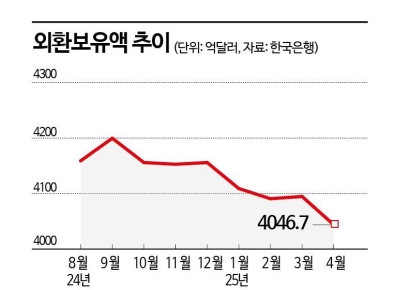 분기말 효과 사라지니…4월 외환보유액 다시 감소