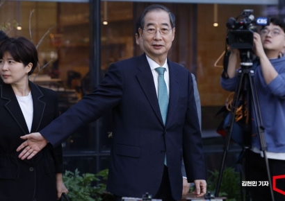 [포토] 김문수와 단일화 회동 마친 한덕수...'빈손 회동'