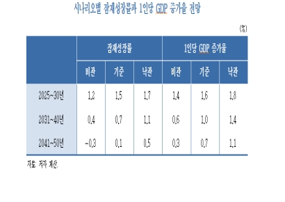 KDI, "2040년대 한국 잠재성장률 0%내외로...후반엔 역성장"