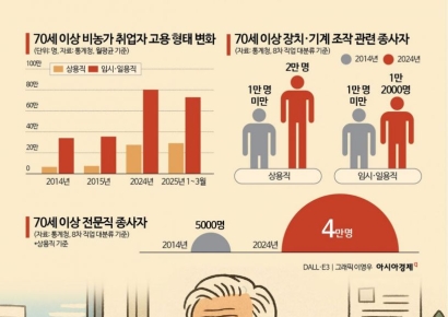 [정년연장, 선택의 시간]70세 이상 상용직 10년새 4배 증가
