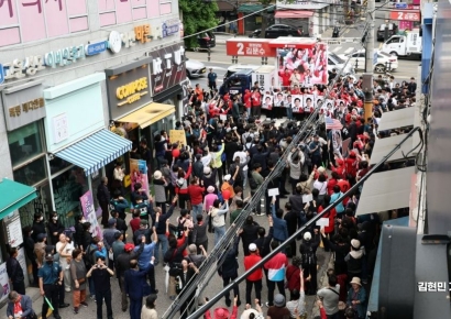 [포토] 김문수, 화곡 남부골목시장 유세