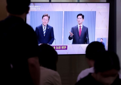 이재명 46.6%·김문수 37.6%·이준석 10.4%[리얼미터]