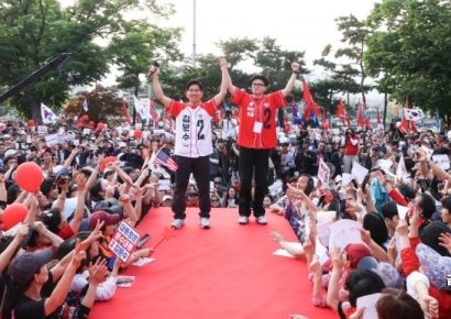 [포토] 김문수, '한동훈과 함께'