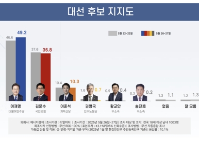 '공표 금지' 전 마지막 여론조사…이재명 49.2% vs 김문수 36.8%[폴폴뉴스]