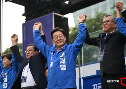 [포토] 이재명, 광진구·중랑구 집중 유세