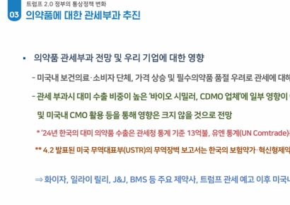 "美 약가인하 정책, 신약개발 기업에 타격…관세 리스크 최소화해야"