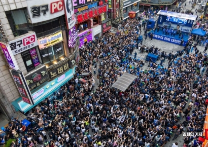 [포토] 인파로 가득한 이재명 후보 철산 유세 현장