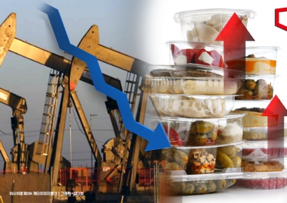'유가 하락'에 물가 5개월 만에 1%대… 가공식품은 고공행진(종합)  