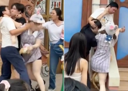 "어딜 끼어들어" 새치기로 시작된 난투극…아수라장 된 디즈니랜드