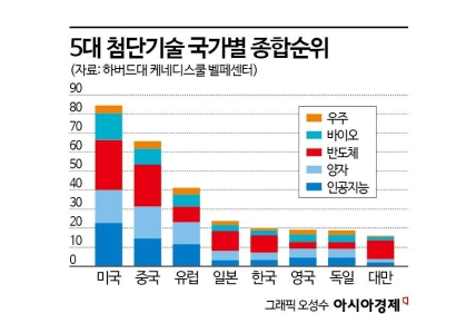 '글로벌 첨단기술' 韓 반도체 5위·AI 9위…'미래 먹거리' 바이오는?
